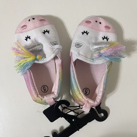 Wonder Nation Unicorn Slip-on Sneakers Rainbow Glitter Toddler Girls Shoes SZ 5 - Picture 5 of 9